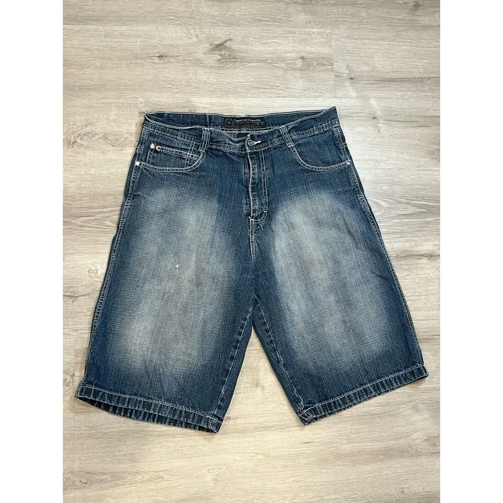 Southpole Shorts Mens 36‎ Blue Denim Y2K Streetwear Pockets Baggy Hip Hop Adult